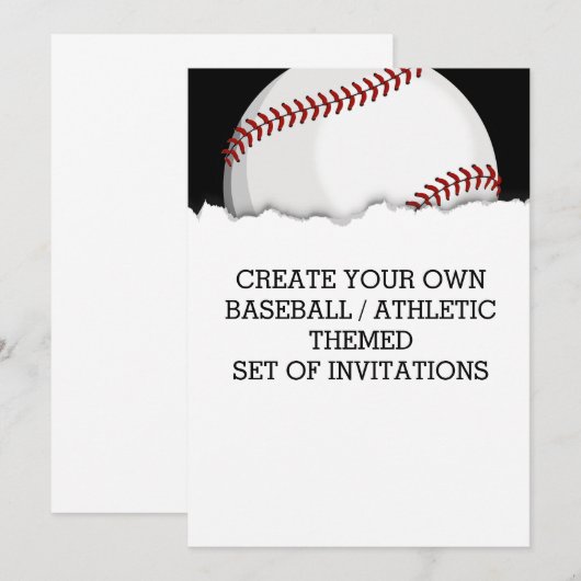 Créer une invitation à thème de baseball (Devant / Derrière)