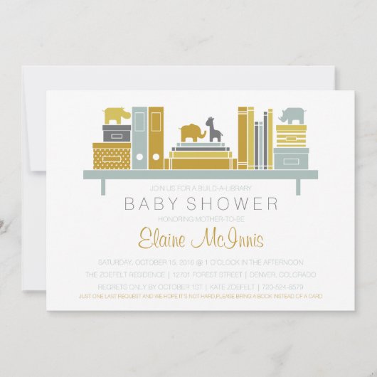 Créer Une Invitation De Baby shower De Bibliothèqu (Devant)