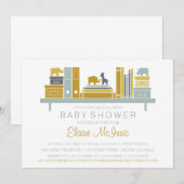 Créer Une Invitation De Baby shower De Bibliothèqu (Devant / Derrière)