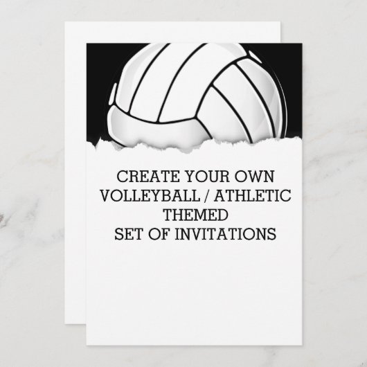 Créer une invitation sur le thème du volleyball (Devant / Derrière)
