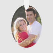 Créer une photo ovale personnalisée Texte Or Noël (dos)