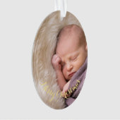 Créer une photo ovale personnalisée Texte Or Noël (devant)