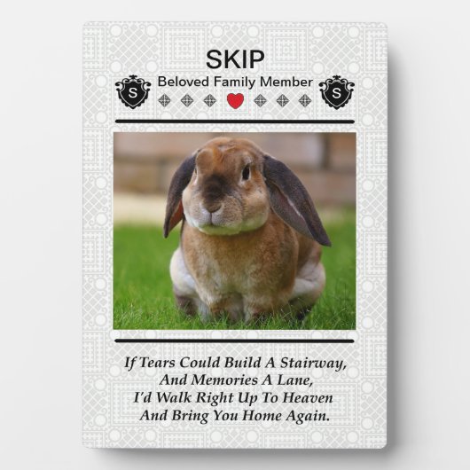 Créer Une Plaque Photo Commémorative Pour Animaux  (Devant)