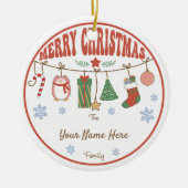 Créer vos propres ornements Nom et année Noël (Devant)