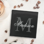 Créer Votre Nom Personnalisé Monogramme Calligraph<br><div class="desc">Créez votre propre dessous de verre en verre personnalisé avec votre nom et votre monogramme personnalisés. Pour modifier ce modèle de conception, il suffit de modifier les champs de texte comme indiqué ci-dessus. Vous pouvez facilement ajouter du texte ou des images, customiser des polices et des couleurs. Offrez-vous un cadeau...</div>