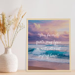 Créer votre propre affiche de devis<br><div class="desc">Créez votre propre devis personnalisé poster art murale. Caractéristiques minima script typographie sur coucher du soleil plage océan paysage avec vagues et ciel</div>