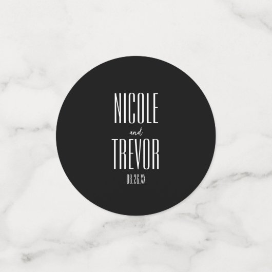 Créer votre propre - Confetti de table noire perso (Petit recto)