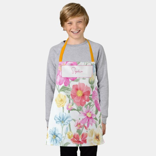 créer votre propre nom Fleurs Imprimer tablier pou (Porté)