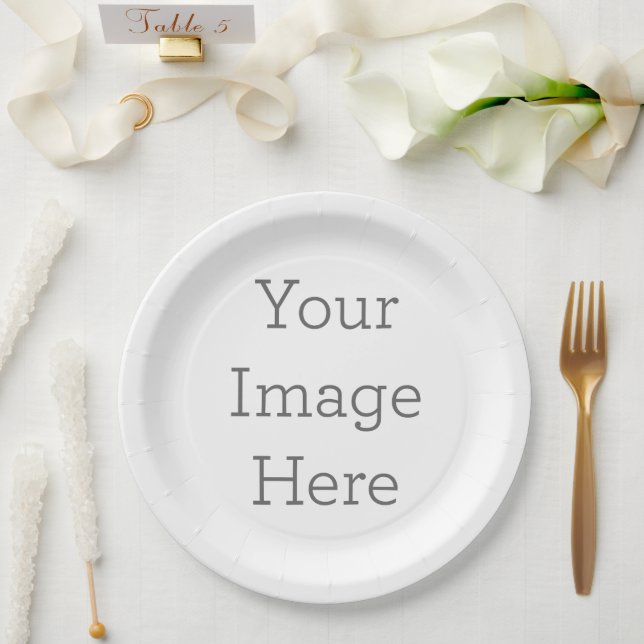 Assiettes en papier, Assiette ronde en carton de 22,86 cm (Wedding)