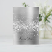 Créez vos cartes nominatives pailletées argentées (Debout devant)