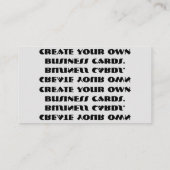 Créez vos propres cartes de visite (Dos)