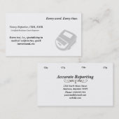 Créez vos propres cartes de visite de sténographe (Devant / Derrière)