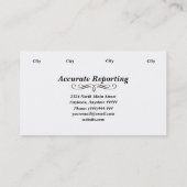 Créez vos propres cartes de visite de sténographe (Dos)