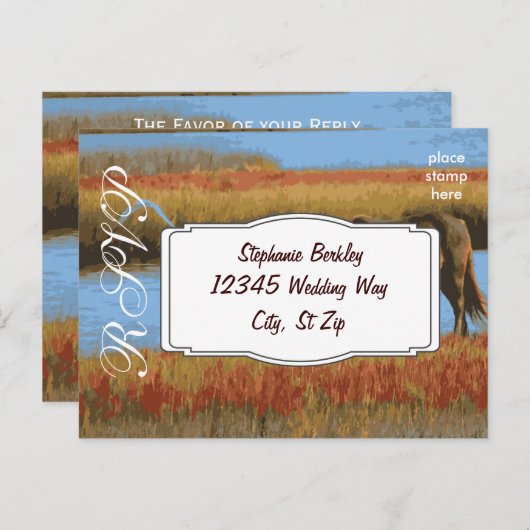 Créez vos propres cartes postales RSVP de mariage (Devant / Derrière)