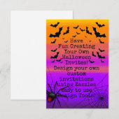 Créez vos propres invitations de fête d'Halloween (Devant / Derrière)