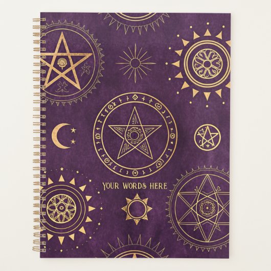 Créez vos propres pentacles dorés lune violette (Devant)