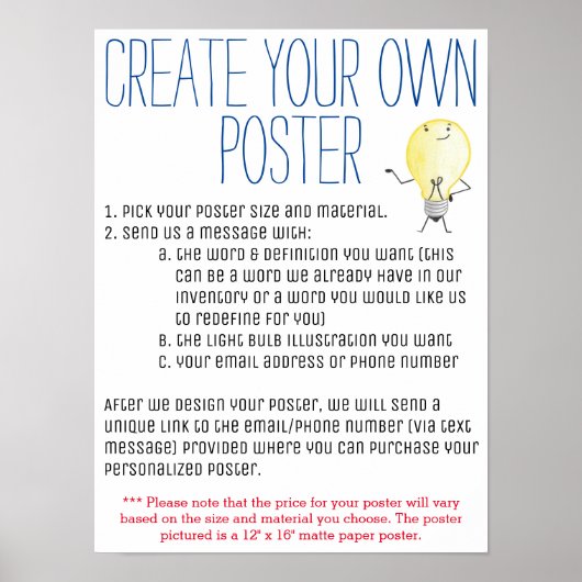 Créez votre  affiche (Devant)