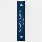 Créez votre bannière de Mariage A02 Coeurs bleus G (Vertical)