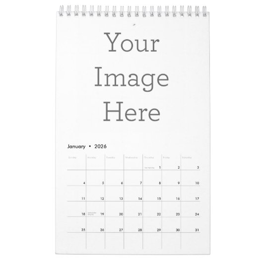 Calendrier 1 page uniquement Petit, Blanc (Jan 2026)