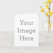 Carte de vœux pliée personnalisée, Taille : Petite (10,2 cm x 14,2 cm), Papier : Mat signature, Enveloppes : Blanche (Fleur jaune)