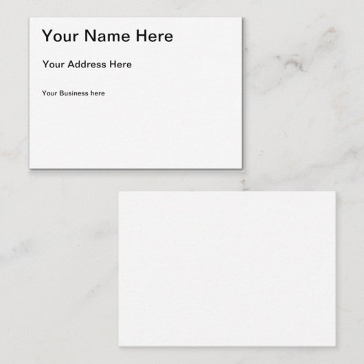 Cartes de visite Grande : 8,9 cm x 6,4 cm (Devant / Derrière)