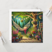 Créez Votre Carte Plat Place Heureuse (Devant/Arrière en situation)