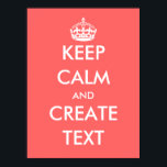 Créez votre propre affiche Soyez calme | Corail ro<br><div class="desc">Créez votre propre affiche Soyez calme | Coral rose. Personnalisable modèle calme avec typographie blanche. Vintage Restez calme et continuez votre parodie design. Citations d'exemple populaires : Restez calme et aimez-moi. Reste calme et fais la fête. Restez calme et faites vos courses.</div>
