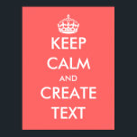 Créez votre propre affiche Soyez calme | Corail ro<br><div class="desc">Créez votre propre affiche Soyez calme | Coral rose. Personnalisable modèle calme avec typographie blanche. Vintage Restez calme et continuez votre parodie design. Citations d'exemple populaires : Restez calme et aimez-moi. Reste calme et fais la fête. Restez calme et faites vos courses.</div>