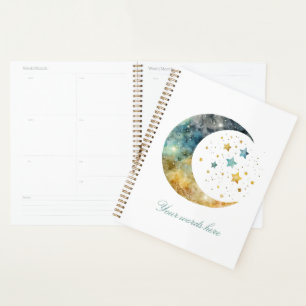 Créez votre propre aquarelle Crescent Moon & Stars