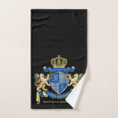 Créez votre propre armoirie Blue Gold Lion Emblem (Serviette à main)