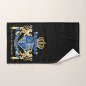 Créez votre propre armoirie Blue Gold Lion Emblem (Serviette à main)