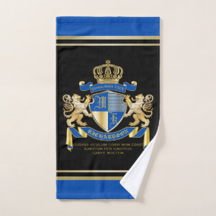 Créez votre propre armoirie Blue Gold Lion Emblem