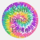 Créez votre propre autocollant rond tie-dyé classi (Devant)