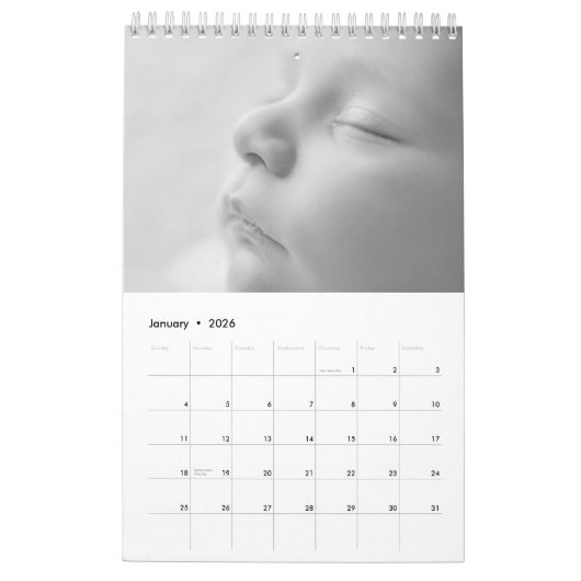 Créez votre propre B&W Baby Photos 2025 Calendrier (Jan 2026)