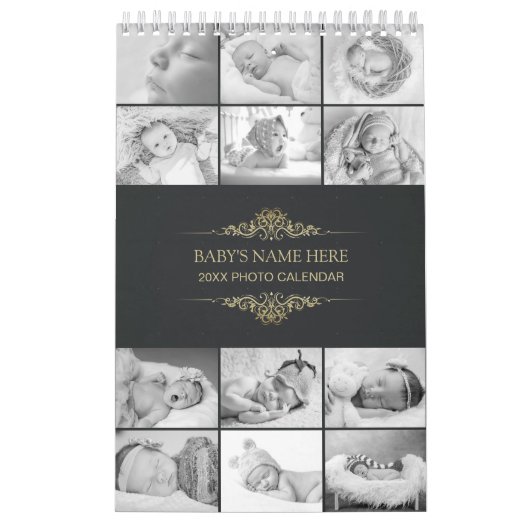 Créez votre propre B&W Baby Photos 2025 Calendrier (Protection)