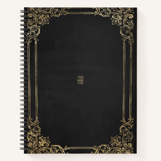 Créez Votre Propre Cahier Noir Doré (Devant)