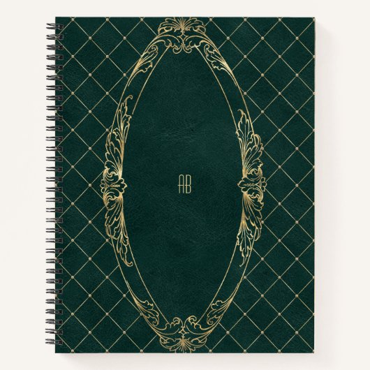 Créez Votre Propre Cahier Vert Foncé Doré (Devant)