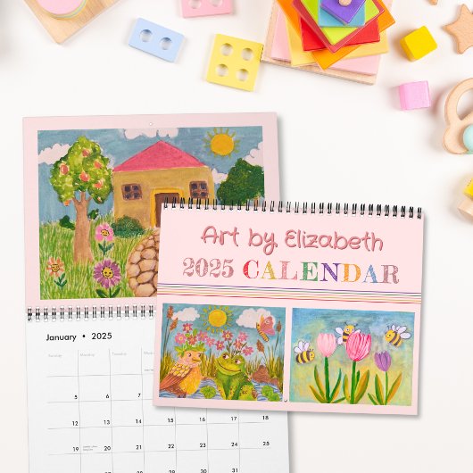 Créez votre propre calendrier artistique rose Mon 