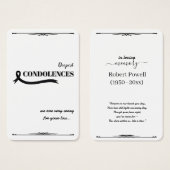 Créez votre propre carte de condoléances simple 3, (Devant & derrière)