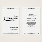 Créez votre propre carte de condoléances simple 3, (Devant & derrière)
