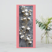 Créez votre propre carte de Signet gris Roses blan (Debout devant)