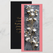 Créez votre propre carte de Signet gris Roses blan (Devant / Derrière)