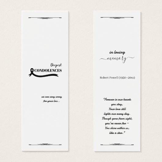Créez Votre Propre Carte de Sympathie Simple 3,0" (Devant & derrière)