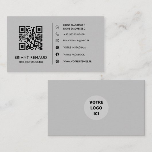 Créez votre propre carte de visite à code QR (Devant / Derrière)