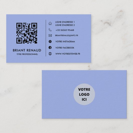 Créez votre propre carte de visite à code QR (Devant / Derrière)