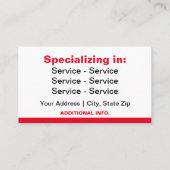 Créez votre propre Carte de visite professionnel (Dos)