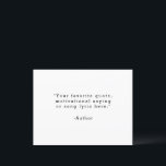 Créez votre propre carte postale de voeux<br><div class="desc">Créez votre propre carte postale de voeux de devis personnalisée. Caractéristiques minimaliste typographie de machine à écrire.</div>