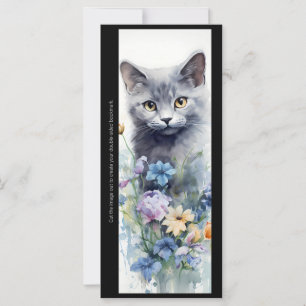 Créez votre propre carte signet de chaton gris flo