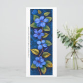 Créez votre propre carte Signet de fleurs bleues p (Debout devant)