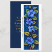 Créez votre propre carte Signet de fleurs bleues p (Devant / Derrière)
